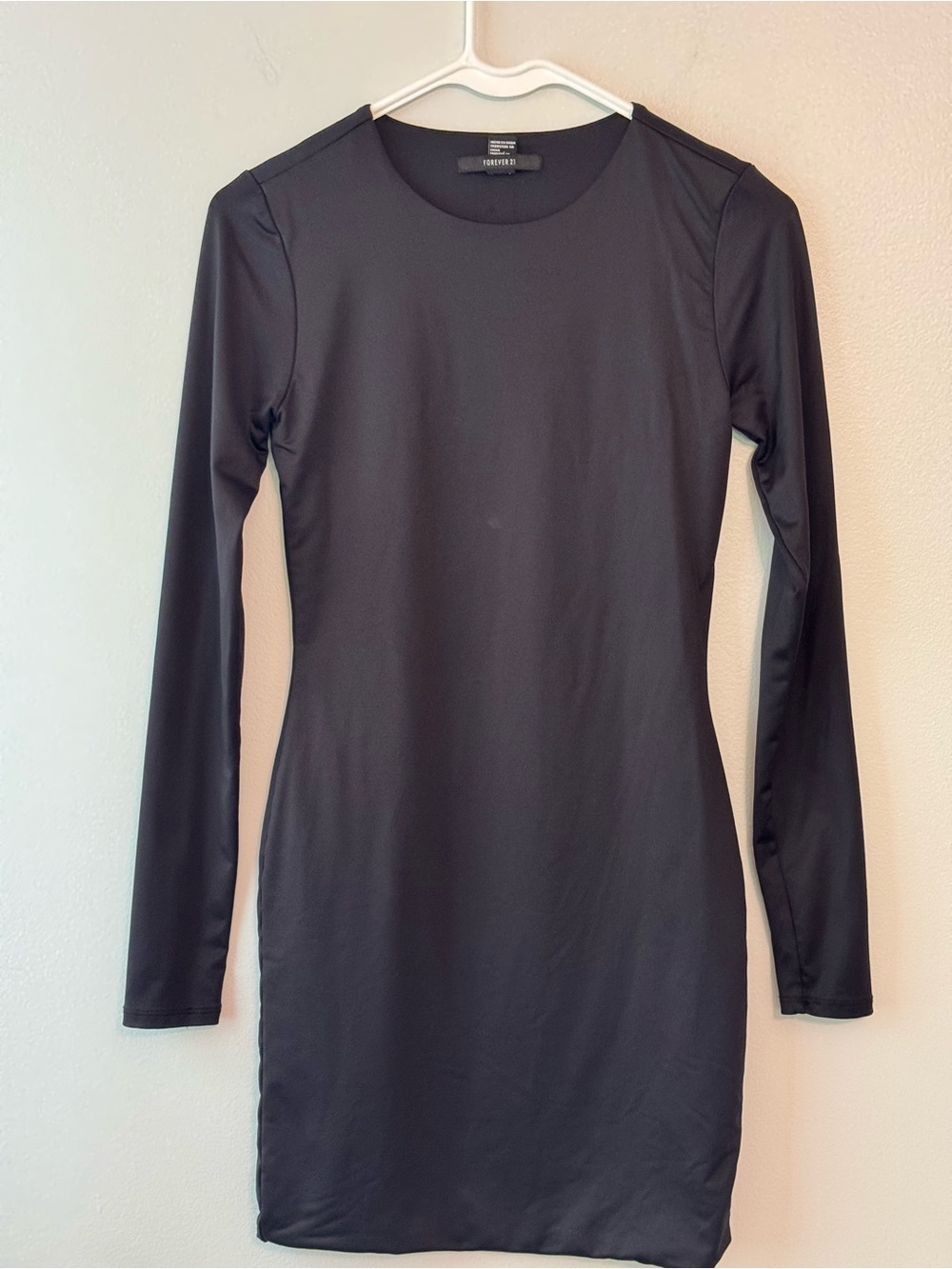 Forever 21 Black Long-Sleeve Bodycon Mini Dress